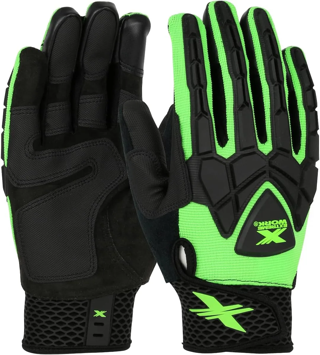 BOSS 89306, Extreme Work Strike ProteX with XLock Cuff Touchscreen Synthetic Suede Palm TPR Size 2XL