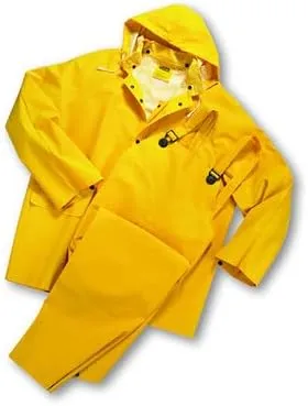 West Chester 4035FR/4XL Limited Flammability - PVC Over Polyester 3Pcs Rain Suit - Yellow Each