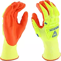 West Chester HVY710HSNFB Hi-Vis HPPE Nitrile Palm Coated Gloves – Medium, Yellow/Orange