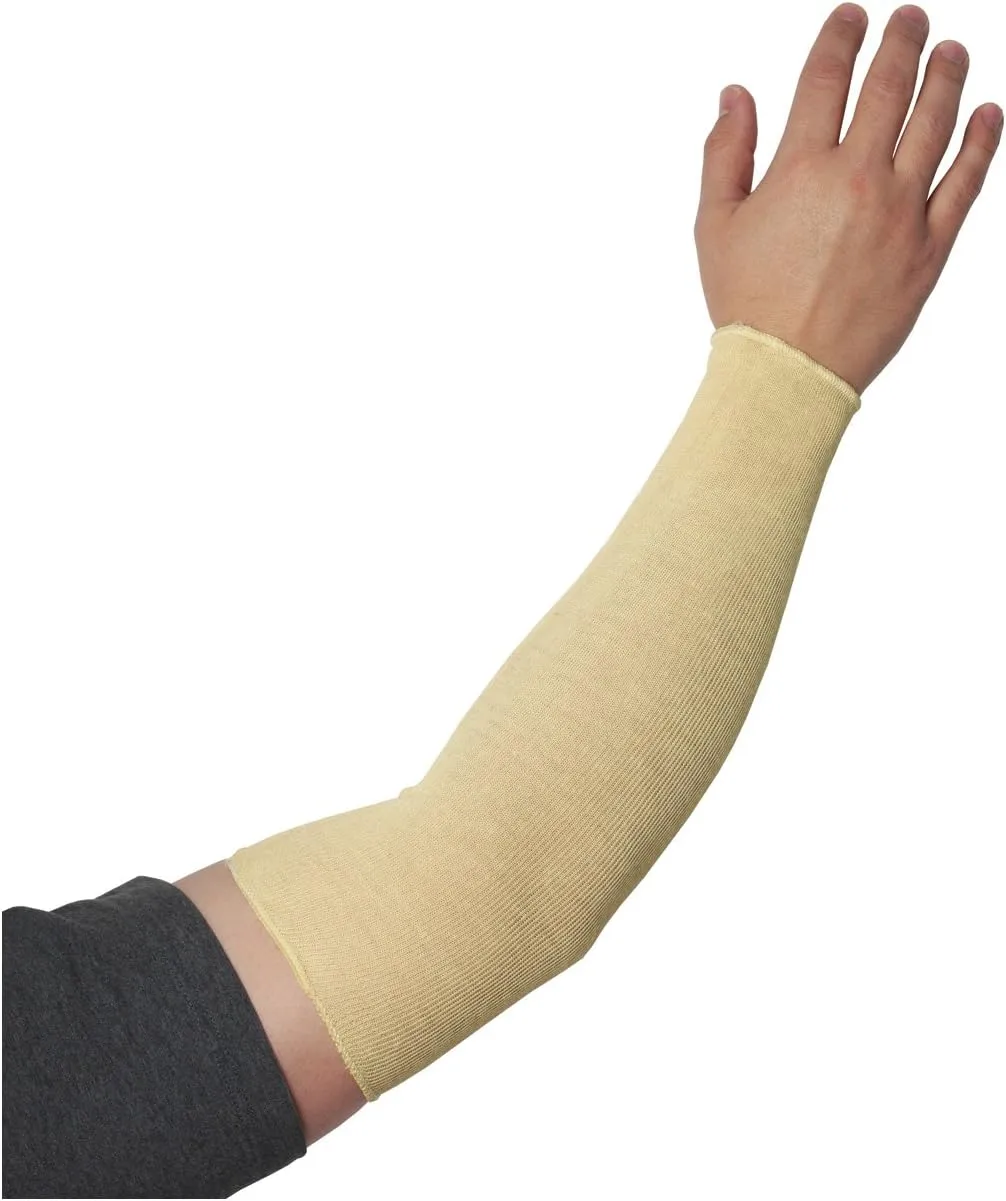 2-Ply DuPont Kevlar Cut-Resistant Sleeve, 3 x 18 in, Yellow, Large