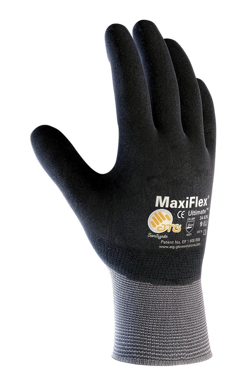 MaxiFlex Ultimate 34-876/XL Seamless Knit Nylon/Lycra Glove with Nitrile Coated Micro-Foam Grip on Full Hand