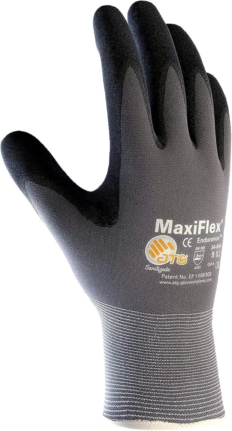 MaxiFlex Endurance 34-844/XL Seamless Knit Nylon Glove with Nitrile Coated Micro-Foam Grip on Palm and Fingers