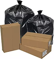 Pitt Plastics Repro Can Liners, 33 Gallon, Black, Carton Of 100 Liners