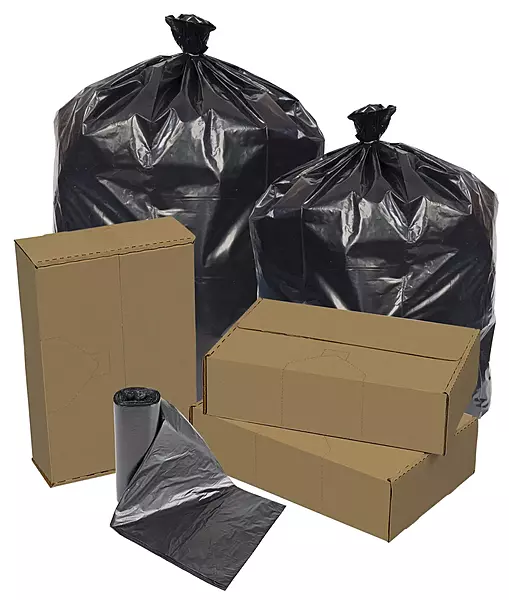 33"x39" 33 Gallon Black Can Liners, 1.2 Mil, 150 Bags Per Case, EC333912K