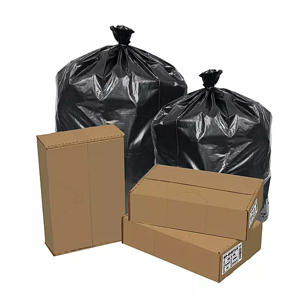Repro Can Liners, 40 Gallon, Black, Pack Of 100 Liners
