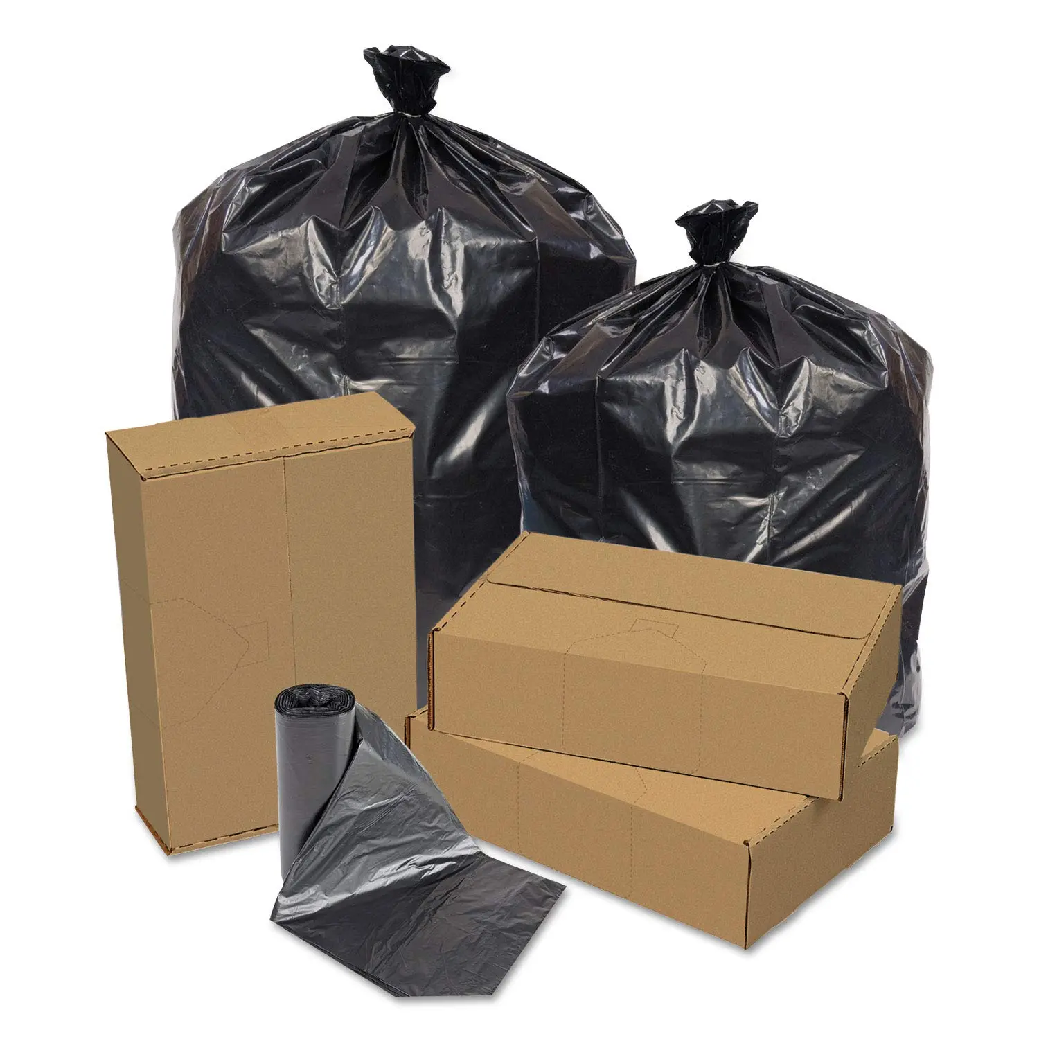 40 Load Black Star Can Liner, 45 Gallon - 100 per case.