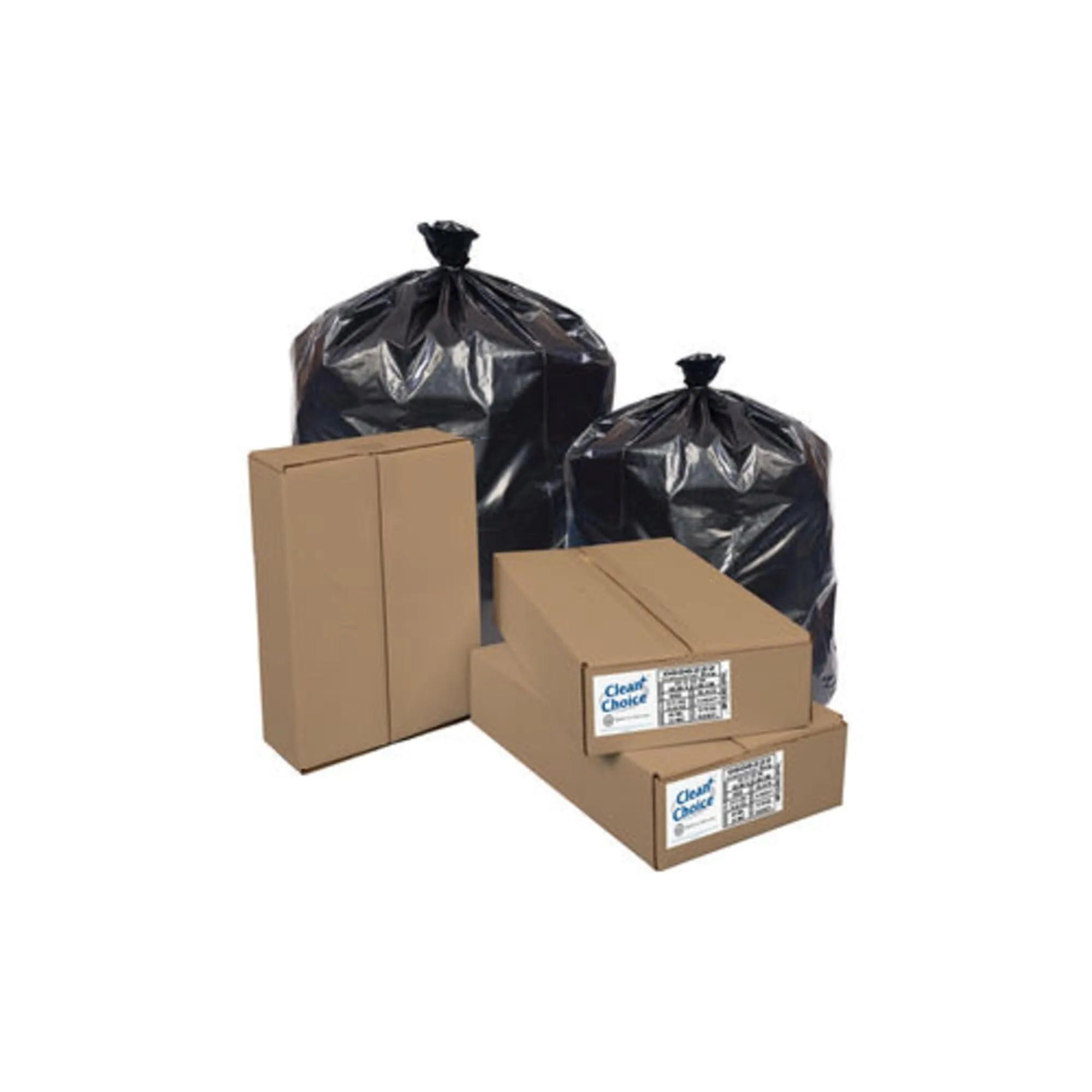 Repro Can Liners, 1.7-mil, 56 Gallons, Black, Pack of 100