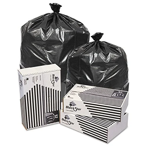 PITT PLASTICS/INTEPLAST, BLACK LOW DENSITY PERFORATED CAN LINER 125-12, Manufacturer Part Number: B74820XK