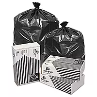 PITT PLASTICS/INTEPLAST, BLACK LOW DENSITY PERFORATED CAN LINER 125-12, Manufacturer Part Number: B74820XK