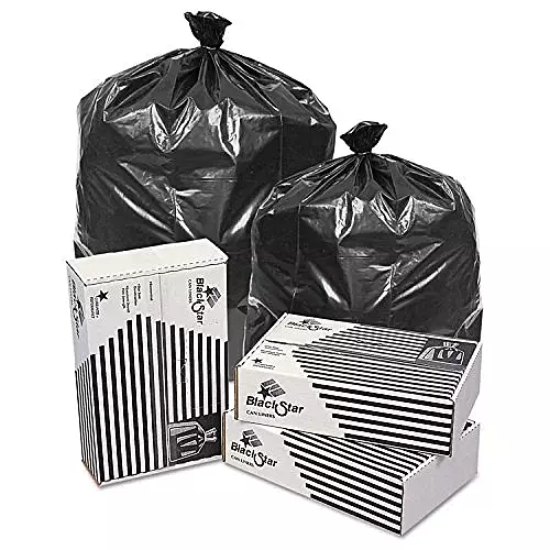 PITT PLASTICS/INTEPLAST, BLACK LOW DENSITY PERFORATED CAN LINER 125-12, Manufacturer Part Number: B74820XK