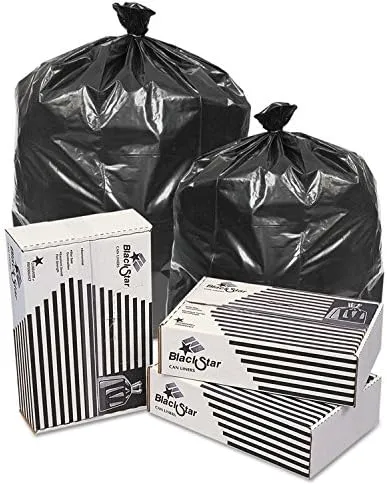 PITT PLASTICS/INTEPLAST, BLACK LOW DENSITY PERFORATED CAN LINER 125-12, Manufacturer Part Number: B74820XK