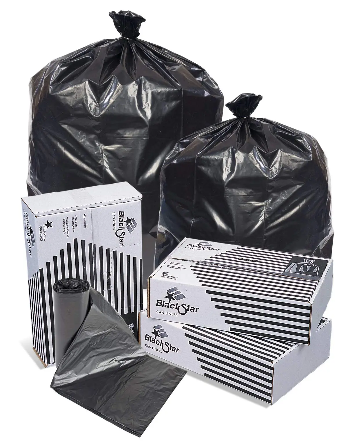 PITT PLASTICS/INTEPLAST, BLACK LOW DENSITY PERFORATED CAN LINER 100-10, Manufacturer Part Number: B76530XK