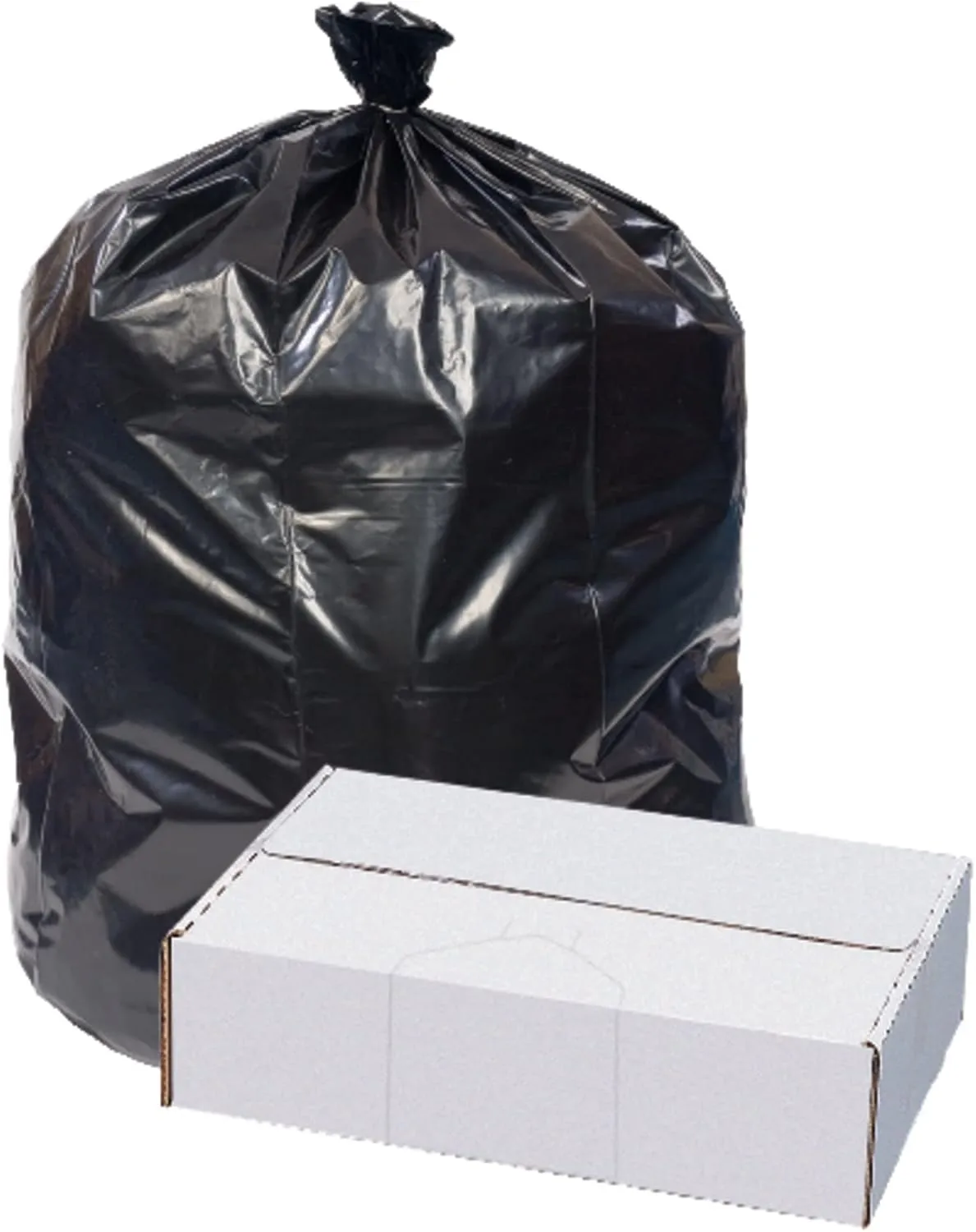 Eco•Strong™ 1.5-mil Can Liners, 56 Gallons, 44" x 55", Black, 10 Bags Per Roll, Case Of 10 Rolls