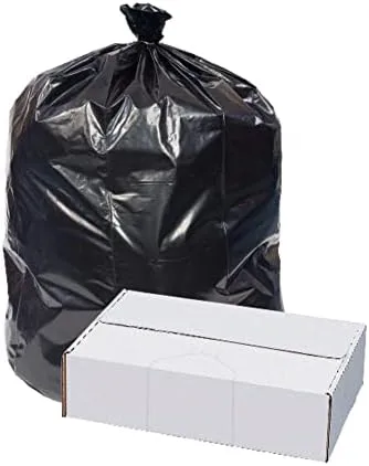 Eco•Strong™ 1.5-mil Can Liners, 56 Gallons, 44" x 55", Black, 10 Bags Per Roll, Case Of 10 Rolls