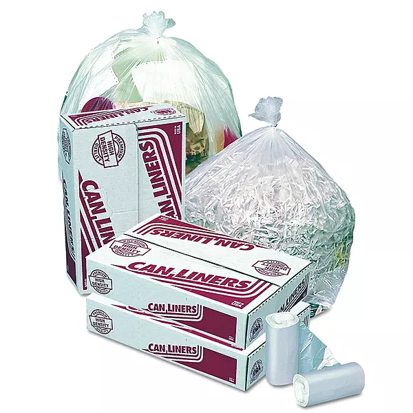 MR24249MC High-Density Mini-Roll Can Liners, 10gal, 6 mic, 24 x 24, Natural Color (Case of 1000)