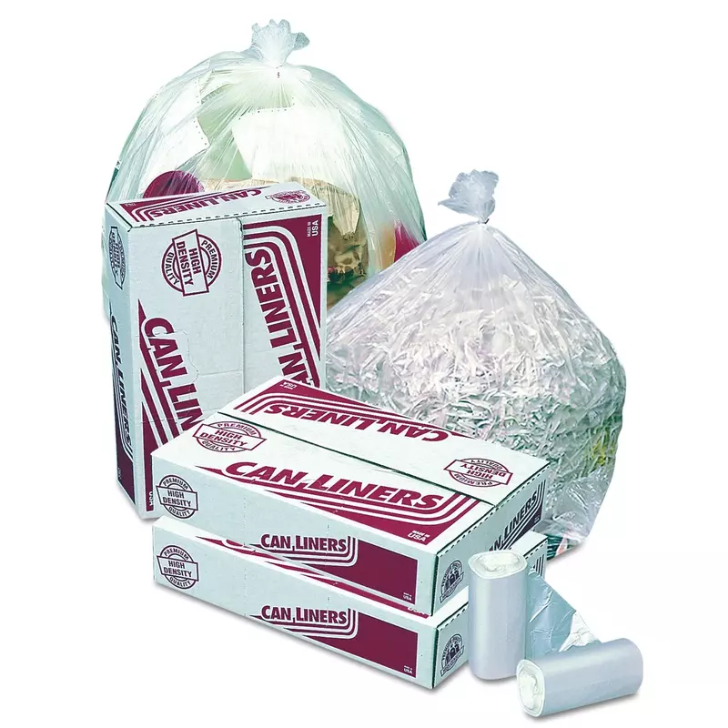 MR24249MC High-Density Mini-Roll Can Liners, 10gal, 6 mic, 24 x 24, Natural Color (Case of 1000)