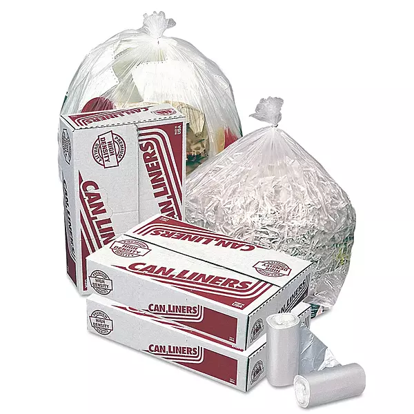 MR40482MC High-Density Mini-Roll Can Liners, 40-45gal, 12 mic, 40 x 48, Natural (Case of 250)