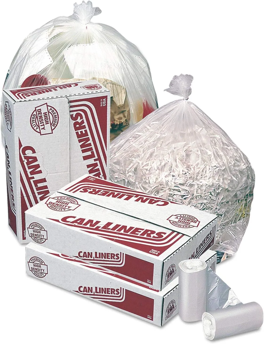MR40482MC High-Density Mini-Roll Can Liners, 40-45gal, 12 mic, 40 x 48, Natural (Case of 250)