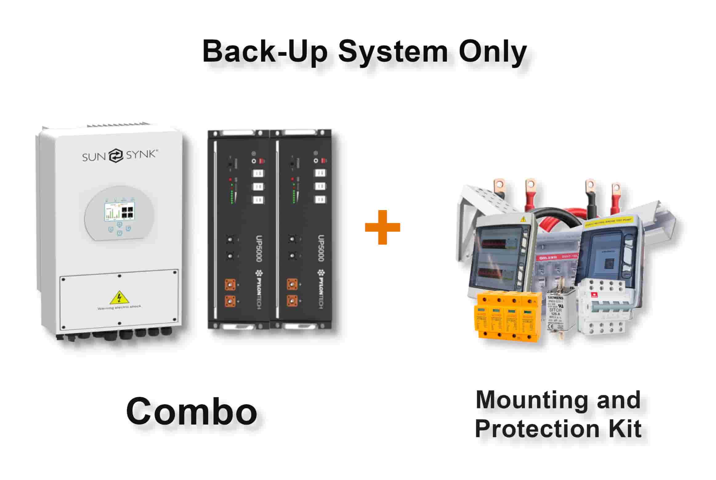 5.0 kW SUNSYNK Hybrid - PYLONTECH Combo, c/w 2x 4.8 kWh Lithium Batteries