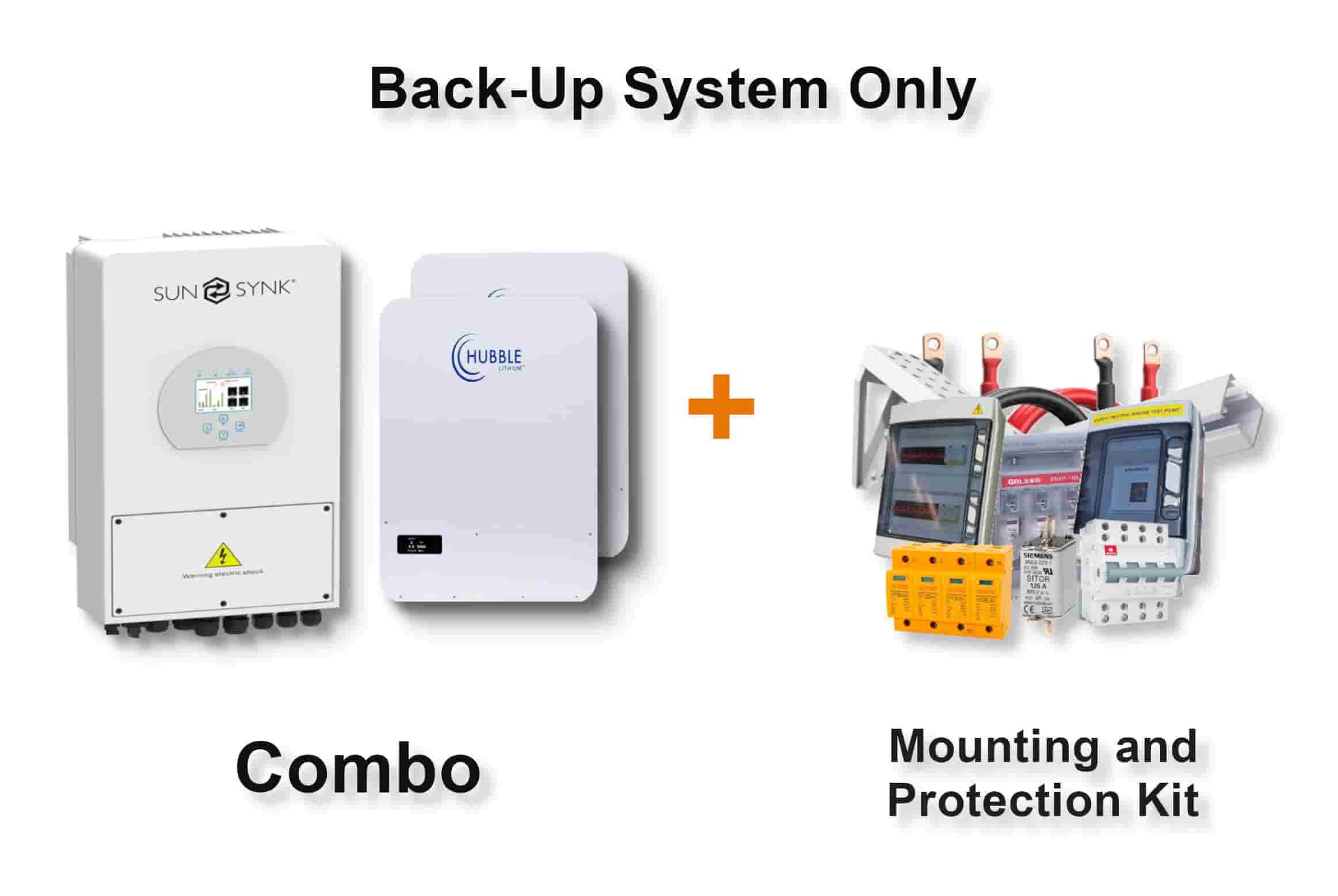 5.0 kW SUNSYNK Hybrid - HUBBLE Combo, c/w 2x 5.12 kWh Lithium Batteries