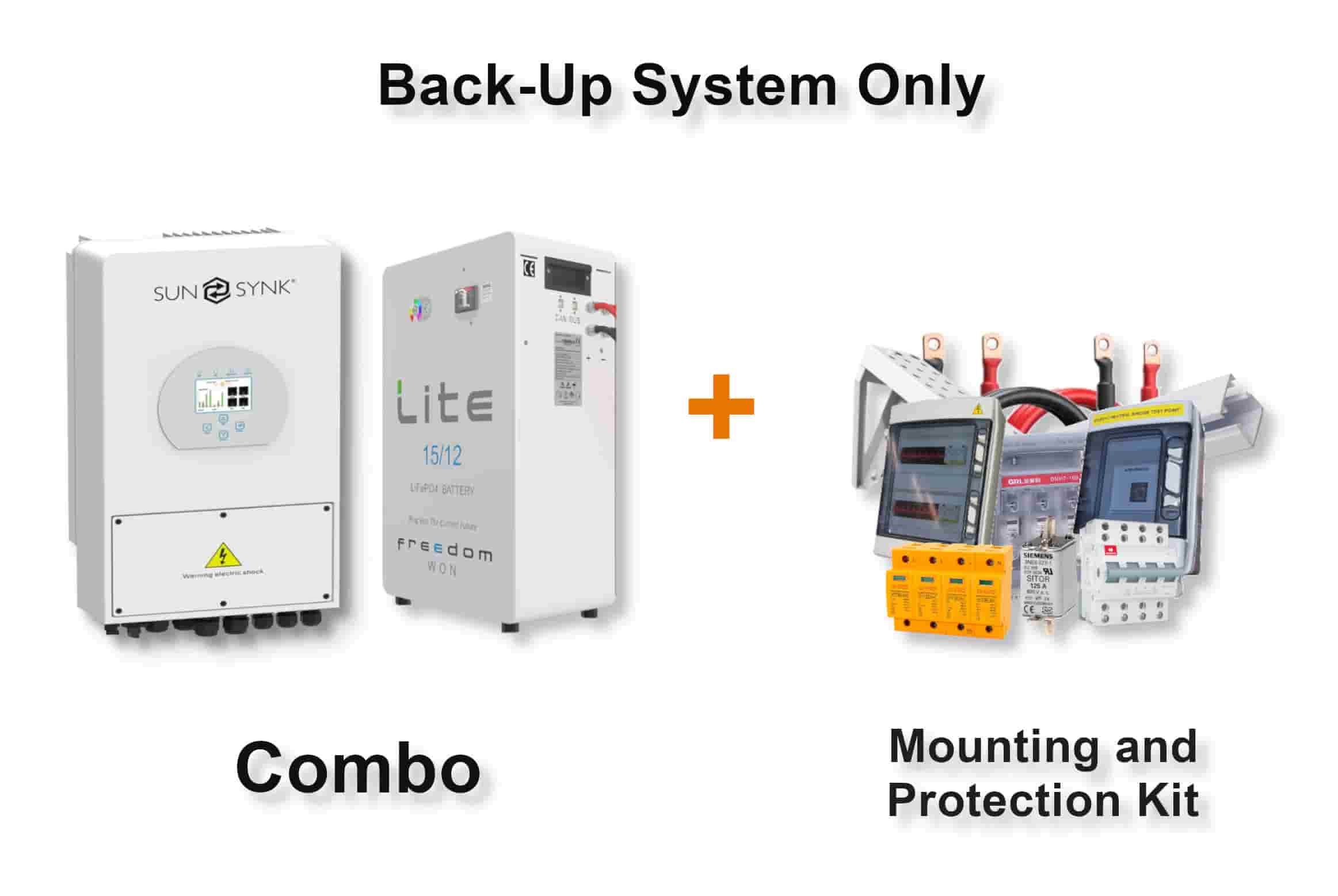 5.0 kW SUNSYNK Hybrid - FREEDOM WON Combo, c/w 15.0 kWh Lithium Battery