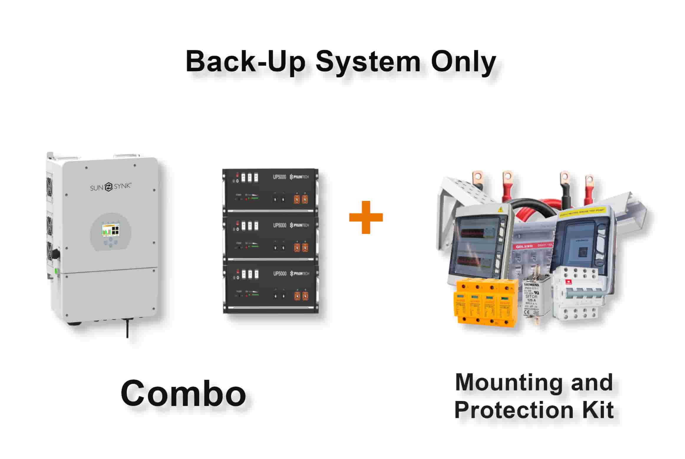 8.0 kW SUNSYNK Hybrid - PYLONTECH Combo, c/w 3x 4.8 kWh Lithium Batteries