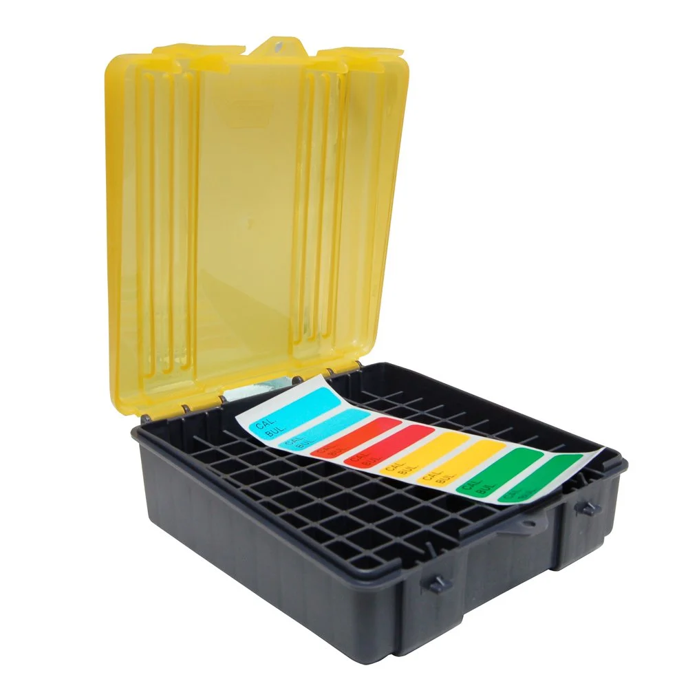 PLANO Handgun and Rifle Ammo Case, Hard-Shell Plastic Ammunition Storage with Flip-Top Lid and Deep Individual Slots
