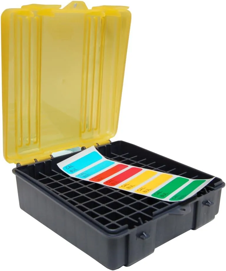 PLANO Handgun and Rifle Ammo Case, Hard-Shell Plastic Ammunition Storage with Flip-Top Lid and Deep Individual Slots