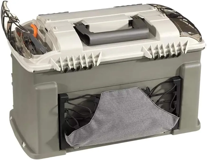 Plano Elite Series Ultimate Angled Tackle System, Graphite & Sandstone, Includes 6 StowAway Utility Boxes