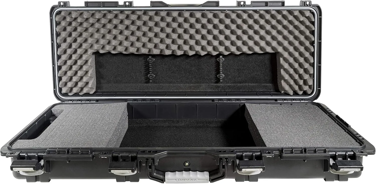 Plano Field Locker Element 44" Bow Case, Black with Gray Accents, Wheeled Archery Case Storage, Airline Approved