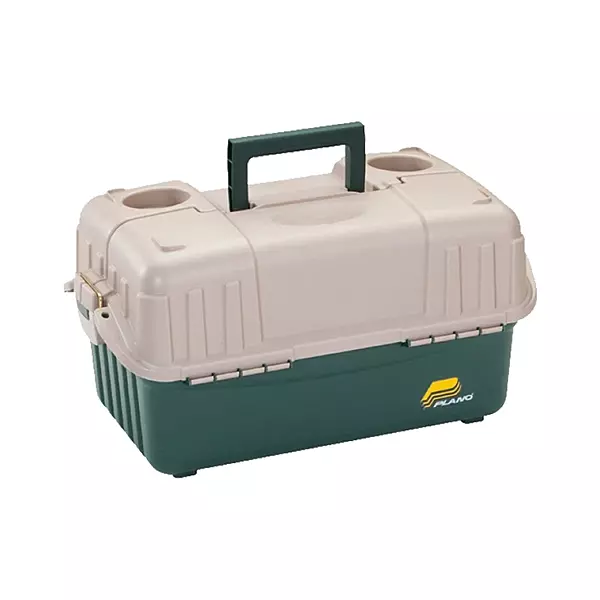 Plano Hip Roof Tackle Box w/6-Trays - Green/Sandstone