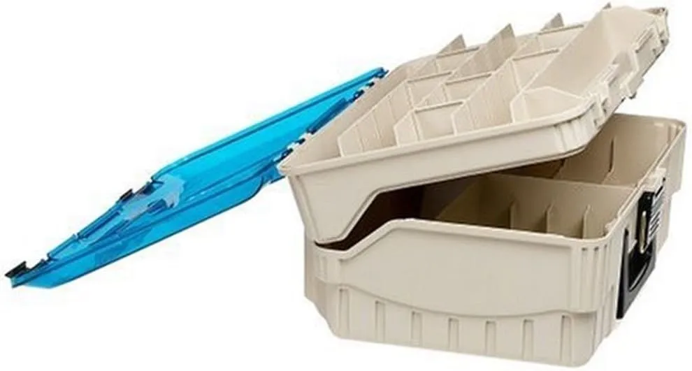Plano Two Level Magnum 3500 Tackle Box, Beige, 1-(Pack),Sandstone/Blue