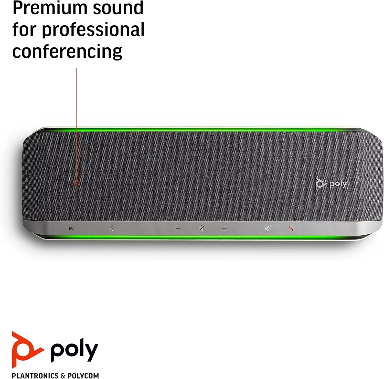 Plantronics Poly - Sync 60 Smart Speakerphone for Conference Rooms Connect to PC/Mac via Combined USB-A/USB-C Cable, Smartphones via Bluetooth - Works with Teams, Zoom (Certified) & More