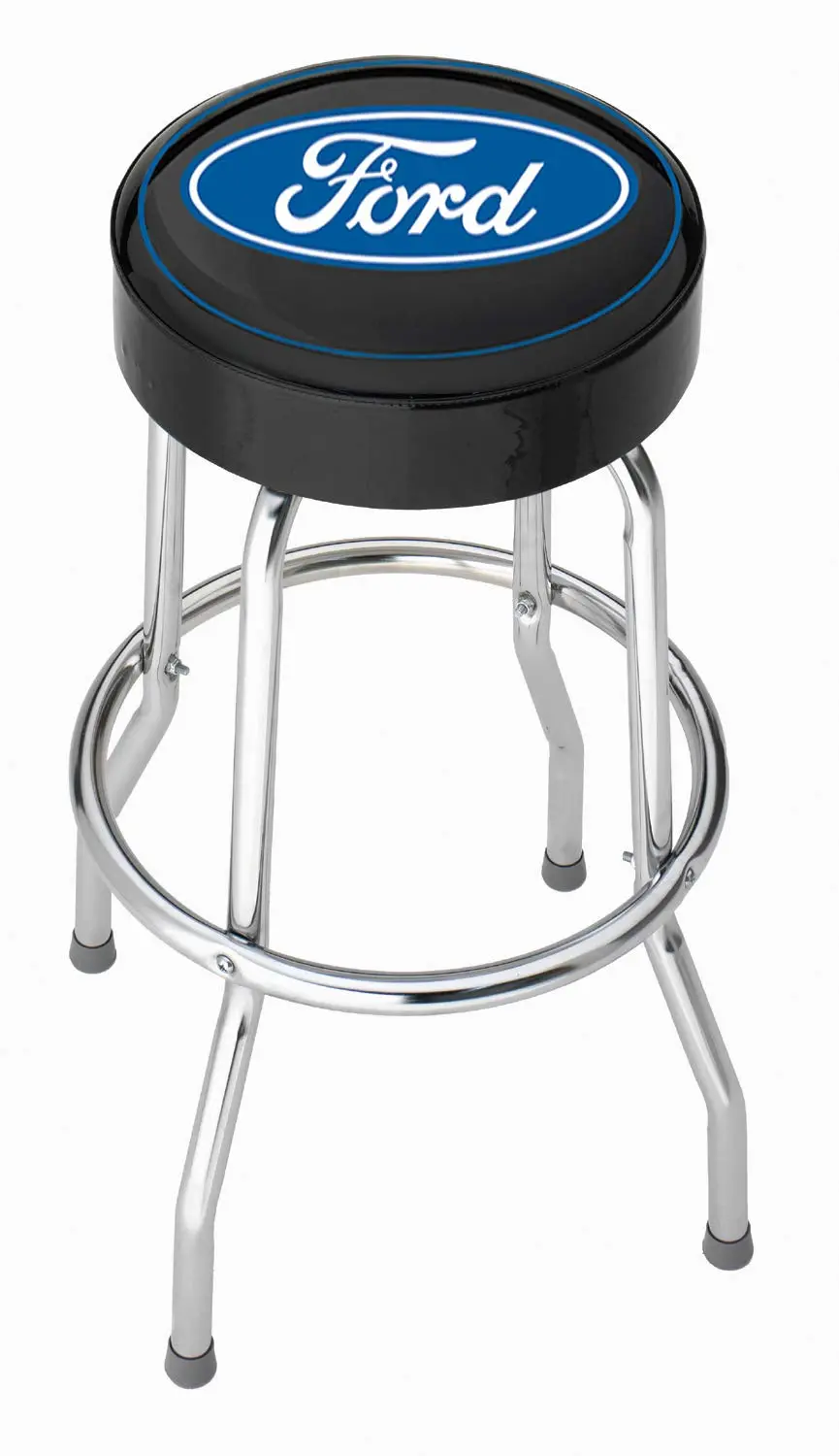 Plasticolor 004751R01 Ford Oval Logo Garage Stool, Black w/ Blue Logo