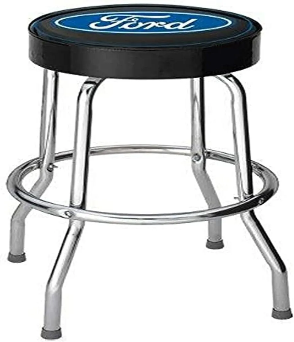 Plasticolor 004751R01 Ford Oval Logo Garage Stool, Black w/ Blue Logo