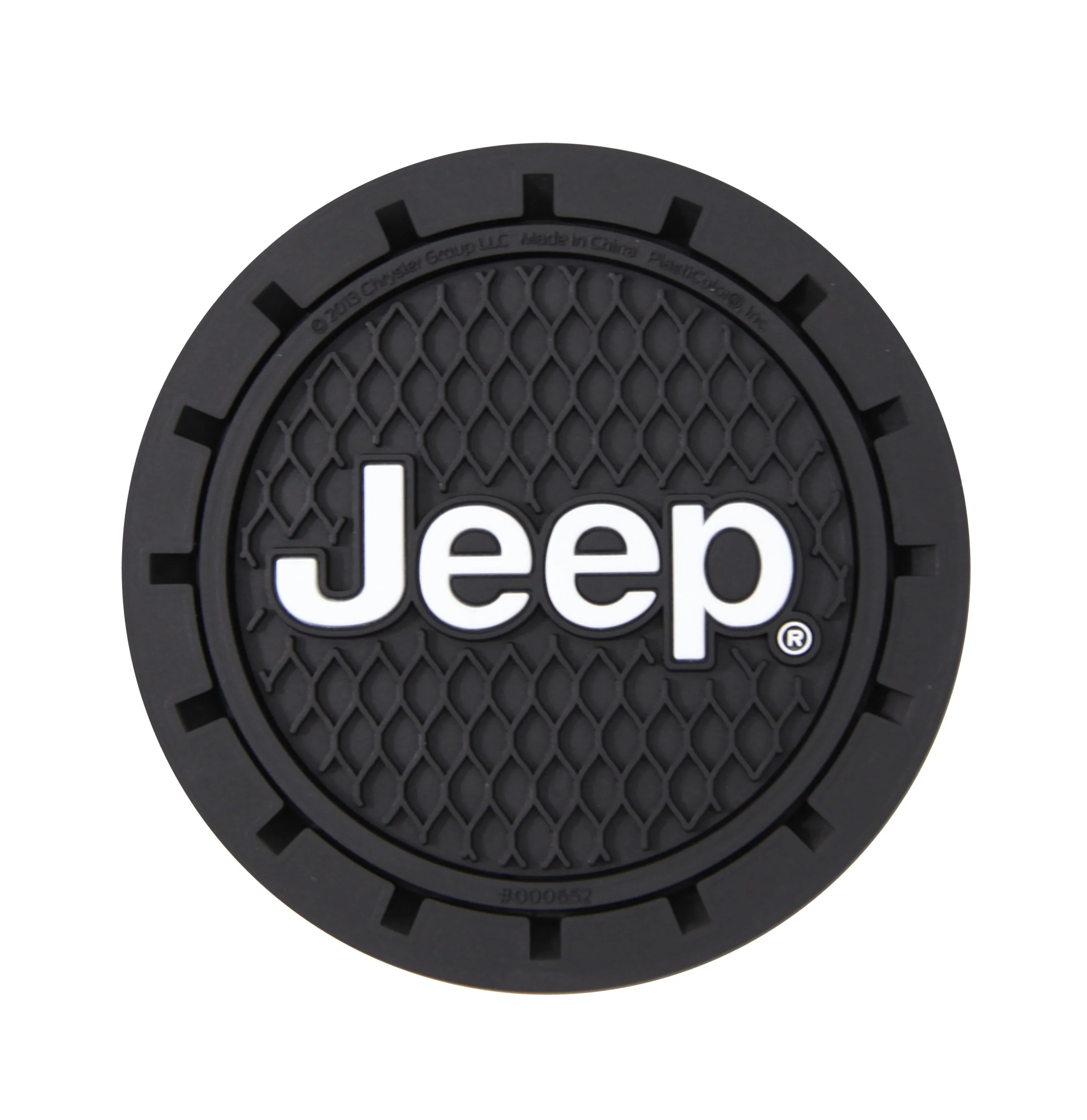 Plasticolor Jeep Cup Holder Coasters, 2-Pack, Black