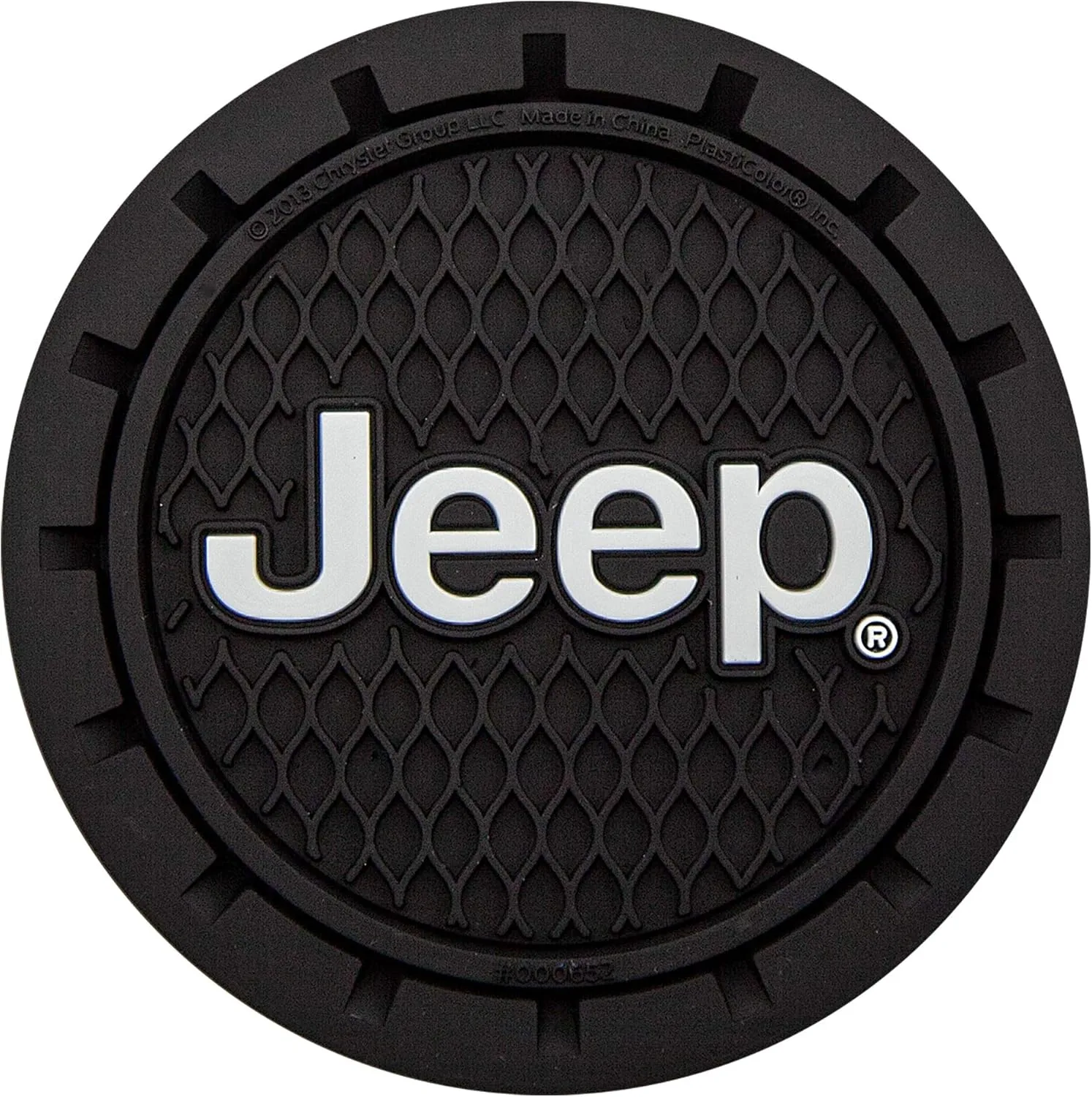 Plasticolor Jeep Cup Holder Coasters, 2-Pack, Black