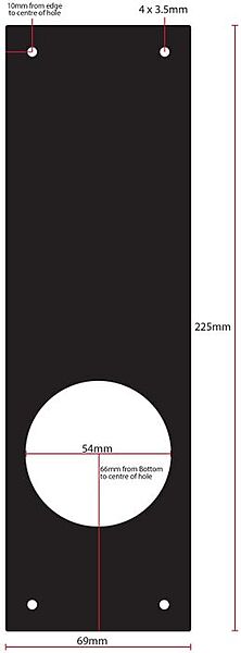 Lockton S/Steel Scar Plate (Retangle 225 x 69mm) Stainless