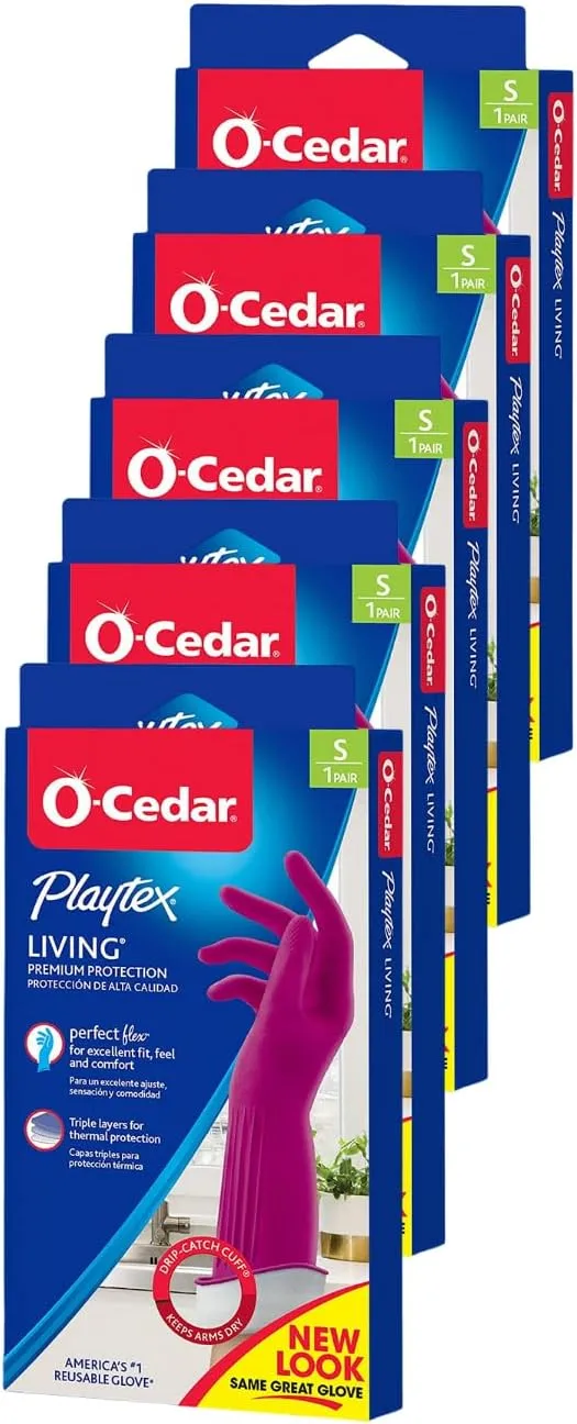 Playtex Living Reuseable Rubber Cleaning Gloves (Small, Pack of 10)