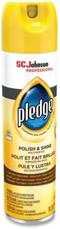 Pledge Furniture Polish, Lemon, 14.2 oz Aerosol Spray, 6/Carton