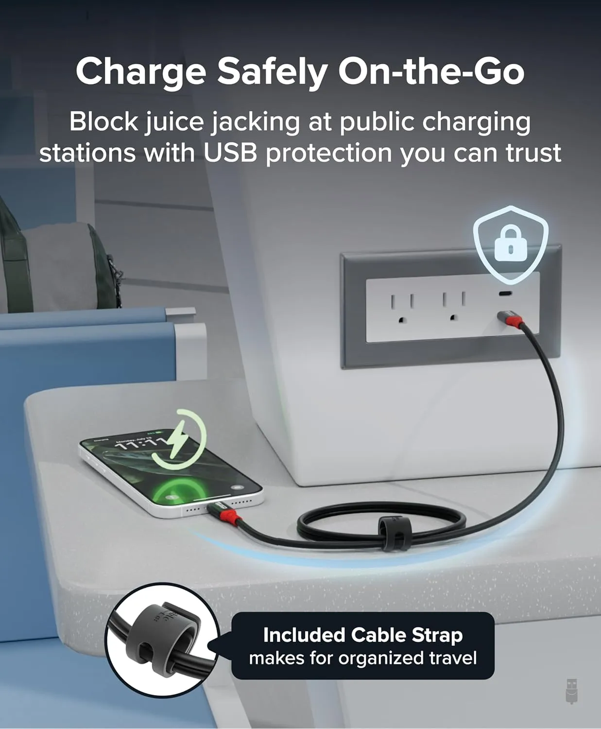 Plugable USB C to USB C Cable, Data Blocker Charge Only Cable (1m/3.3ft): 240W Safe Fast Charging for MacBook, iPhone 15/16, Galaxy S24, Steam Deck, and More USBC Devices (USBC-CC1M)