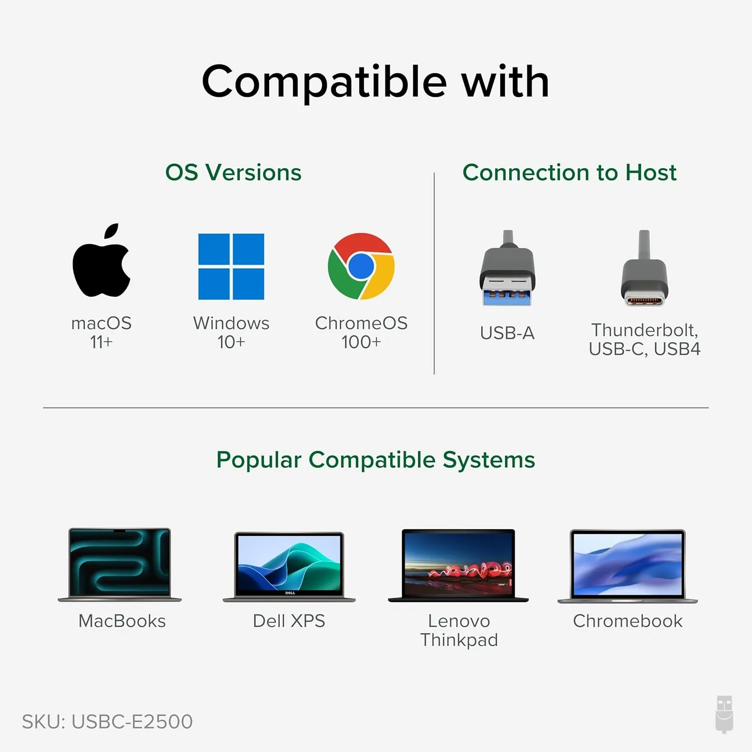 Plugable 2.5G USB-C and USB to Ethernet Adapter – Dual-Connector 2-in-1 USB-C to RJ45 2.5Gbps LAN