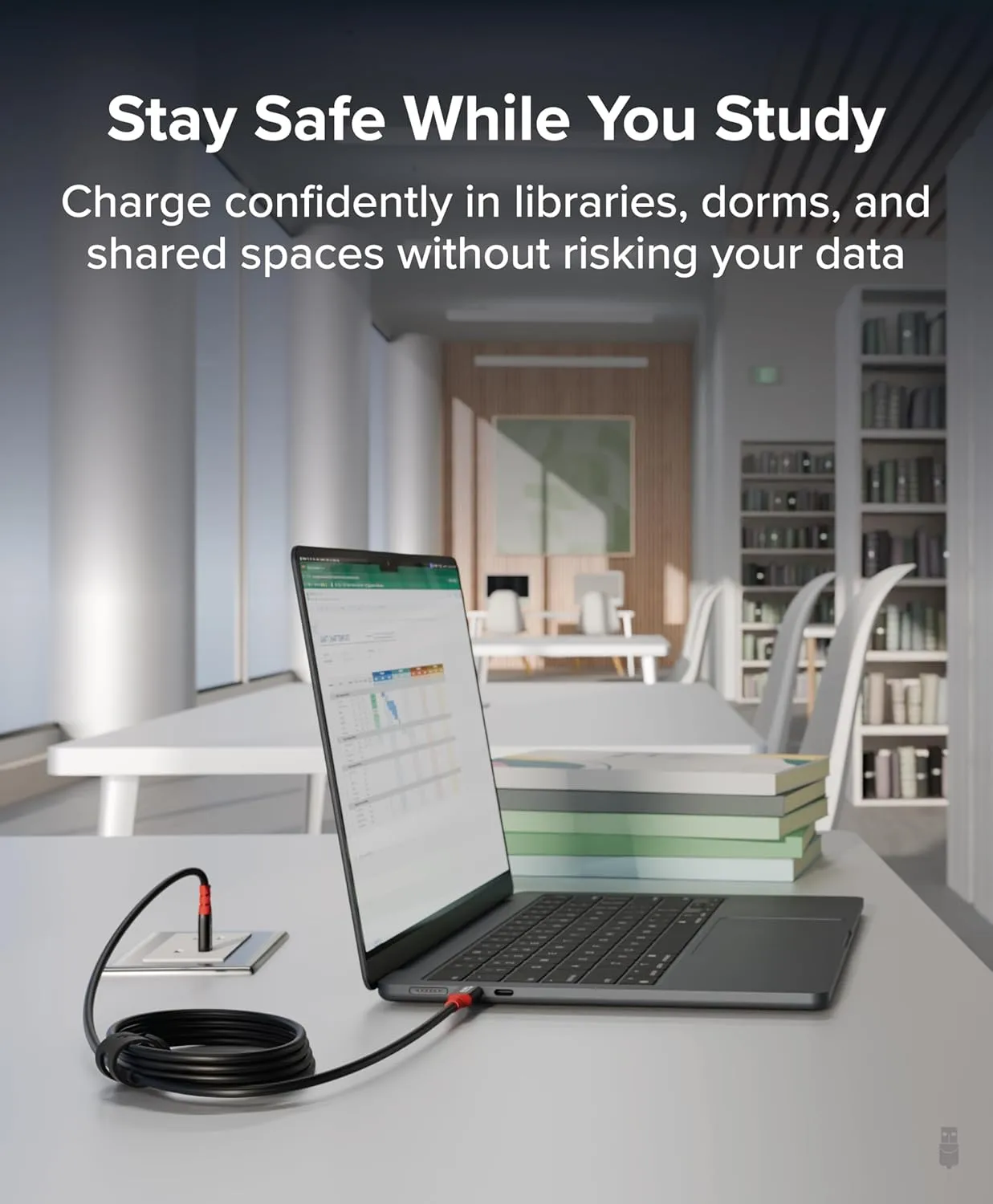 Plugable USB C to USB C Cable, Data Blocker Charge Only Cable (2m/6.6ft): 240W Safe Fast Charging for MacBook, iPhone 15/16, iPad, Galaxy S24, XPS and More USBC Devices (USBC-CC2M)