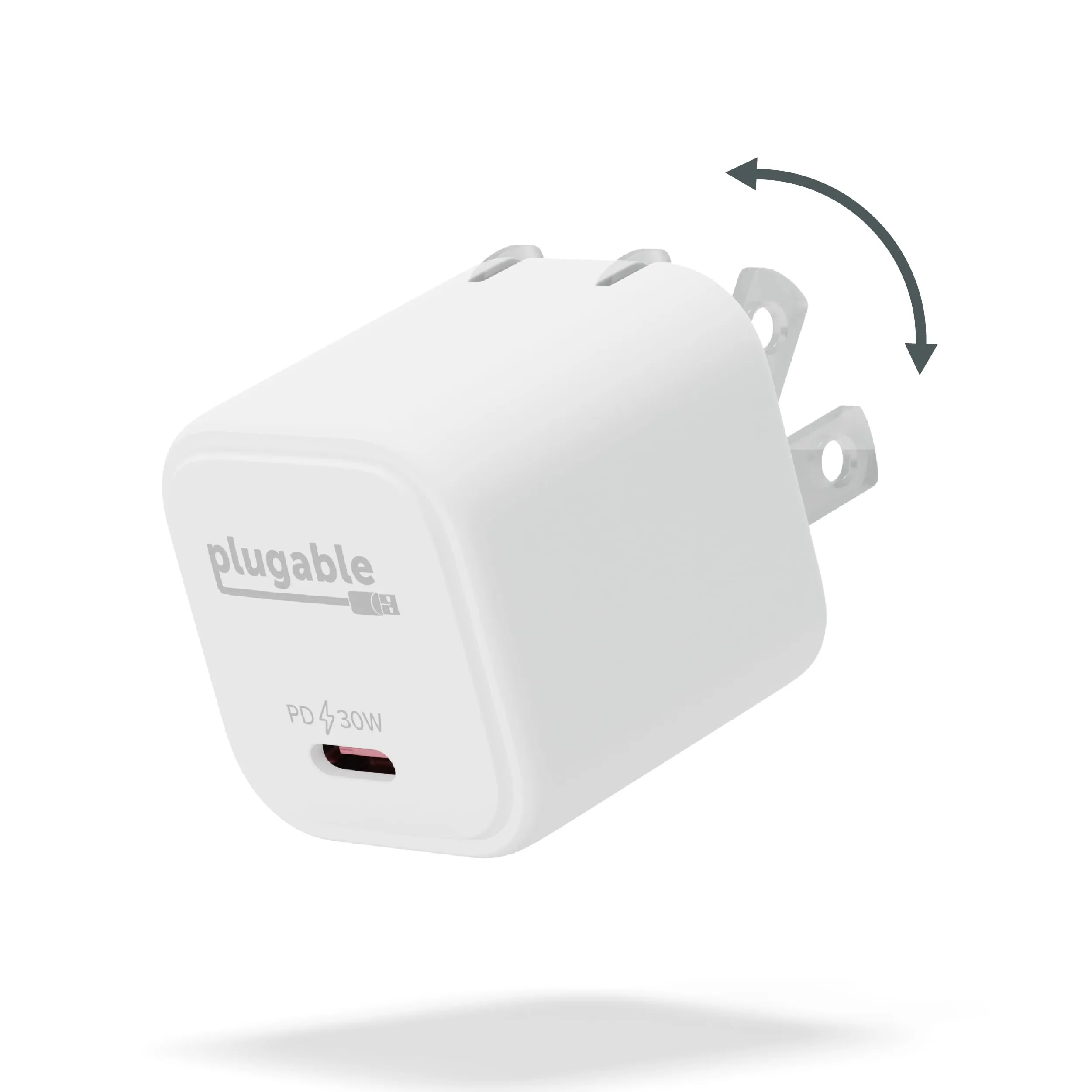 Plugable 30W USB-C GaN Charger – MagSafe-Compatible, Fast Charging for iPhone, iPad, Galaxy & USB-C Devices – White