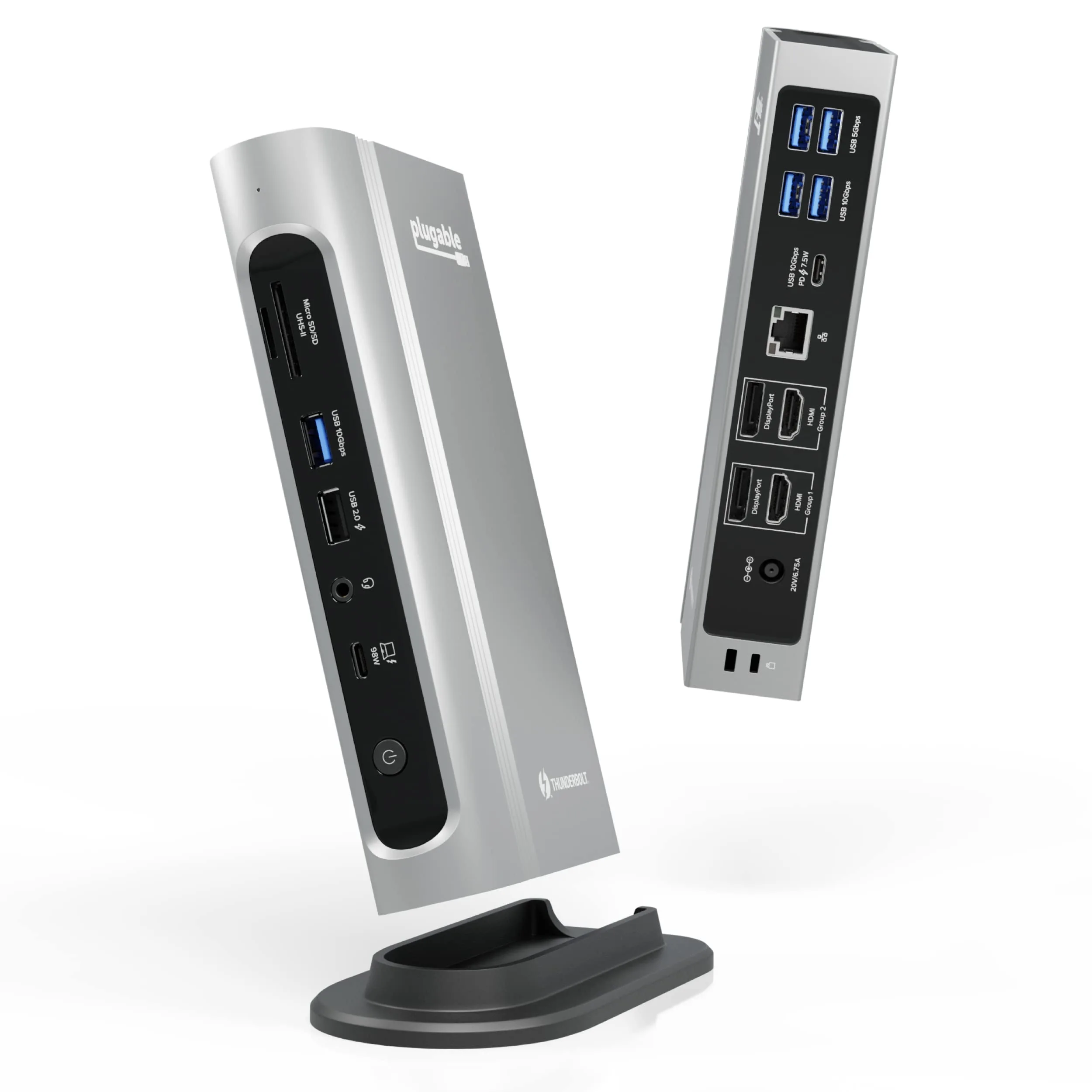Plugable 16-in-1 Thunderbolt 4 Dock – Dual 4K Monitors for M4 MacBook Air/Pro, 100W Charging, 2X HDMI, 2X DisplayPort