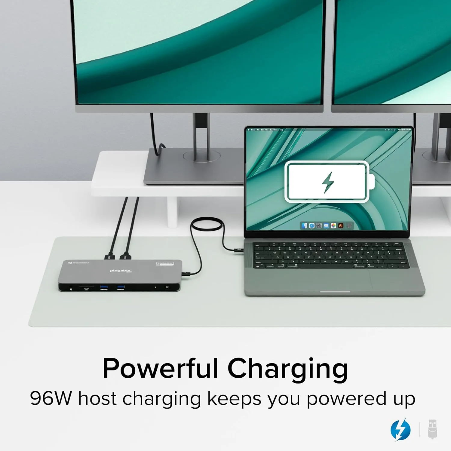 Plugable Thunderbolt 4 Dock for Quad Monitors 100W, Thunderbolt Docking Station Connects up to Four 4K Monitors for Windows and Mac Laptops, 2x HDMI, 4x Thunderbolt 4/USB C, Driver Required TBT-6950PD