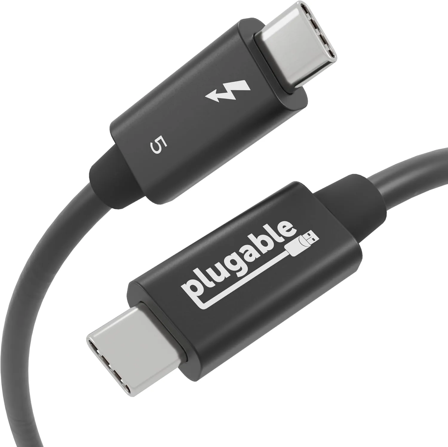 Plugable Thunderbolt 5 Cable with 80Gbps and 240W Charging | Thunderbolt Certified | Up to 120Gbps Bandwidth Boost | Compatible with Thunderbolt 4/3, USB4, USB C | 3.3ft (1M) Driverless (TBT5-240W1M)