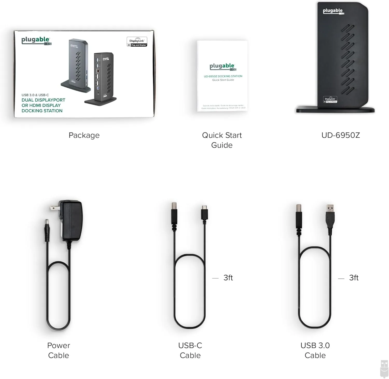 Plugable UD-6950Z Dual 4K Docking Station - USB-C & USB 3.0