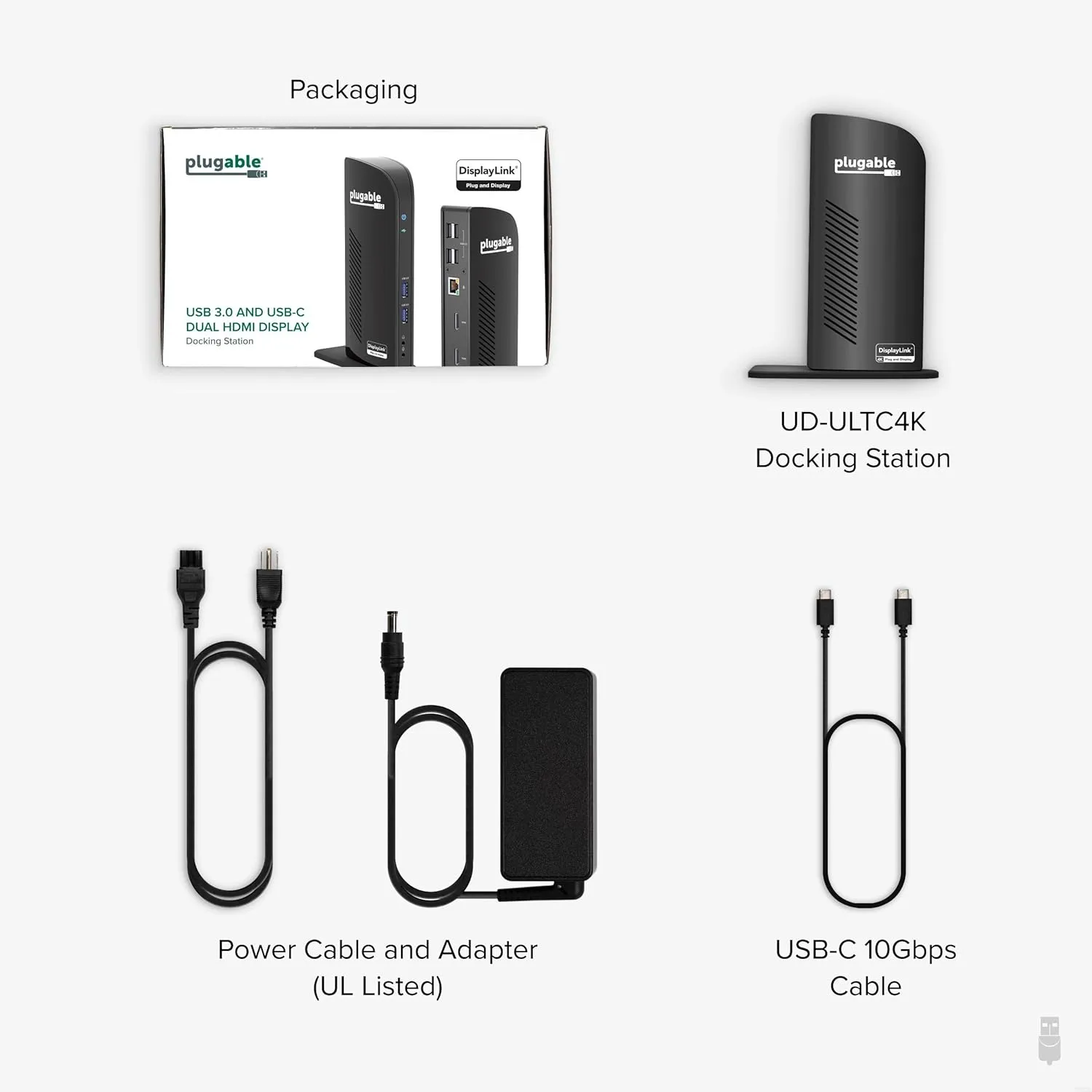 Plugable 13-in-1 USB C Docking Station 4K Triple Monitor with 100W Power Delivery | USB C Dock for Windows, Mac, ChromeOS