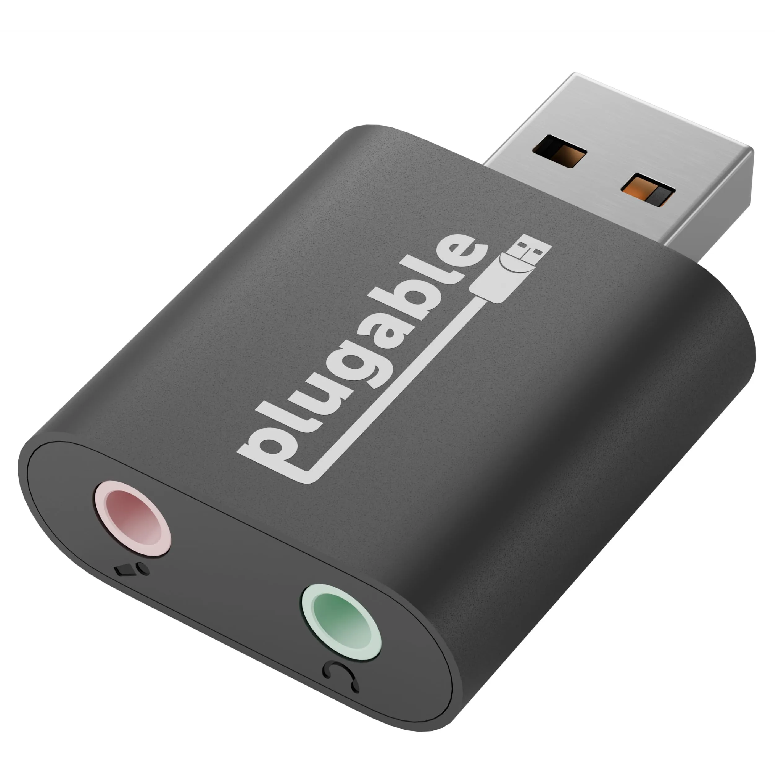 Plugable USB Audio Adapter with 3.5mm Speaker-Headphone and Microphone Jack, Driverless